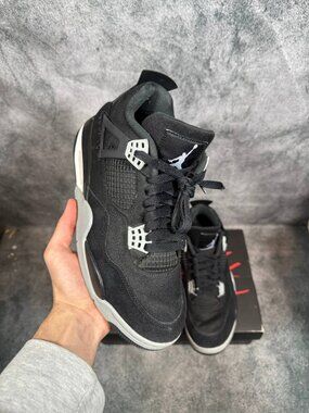 Size 9 | Jordan 4 Black Canvas With Box | Pre-Owned